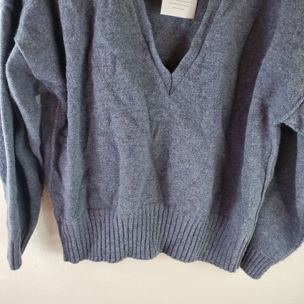 A.L.C. Womens Gym Grey V-neck Angeles Sweater L - Picture 5 of 11